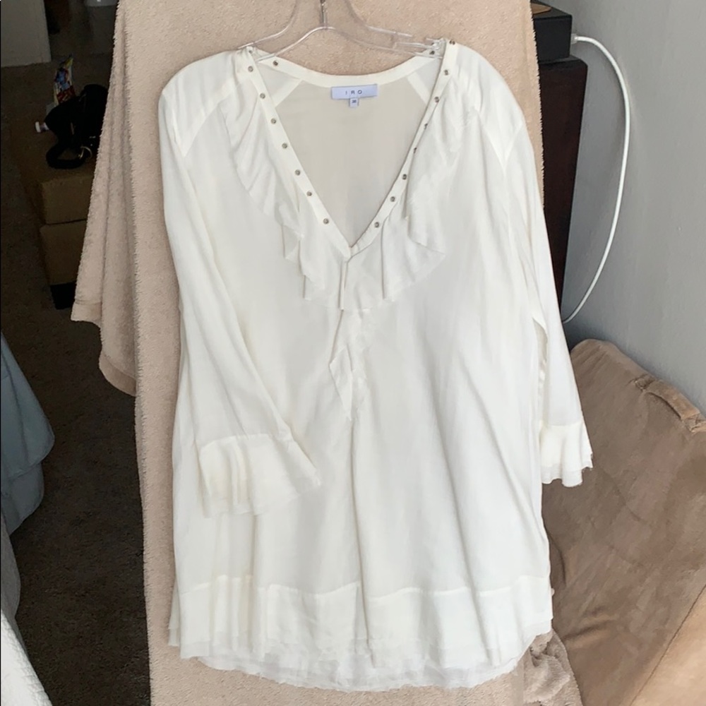White IRO coverup with ruffle